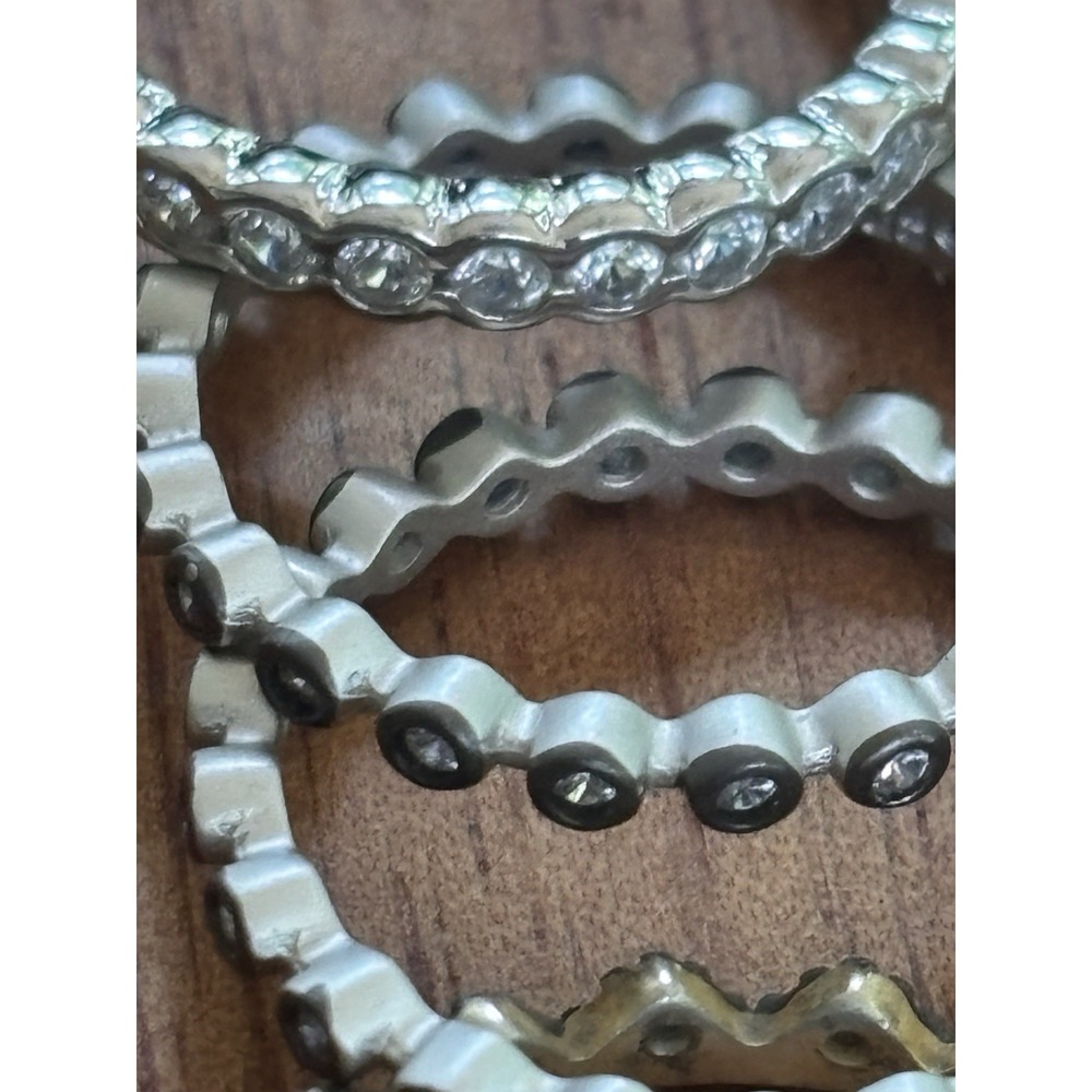 Freida Rothman Five Sterling Silver Stacking Rings Sizes 6-7 - Picture 3 of 16